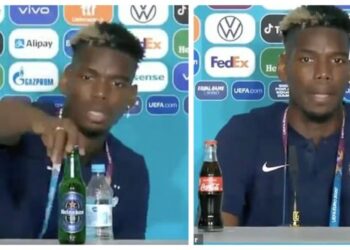 Paul Pogba removes Heineken bottle from Euro 2020 press conference