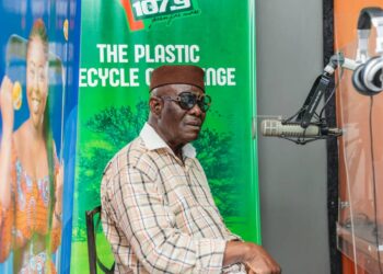 Former President of MUSIGA, Alhaji Sidiku Buari at the YFM Accra studio-photo credit: Blvck Ink Studios