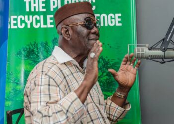 Former President of MUSIGA, Alhaji Sidiku Buari at the YFM Accra studio-photo credit: Blvck Ink Studios