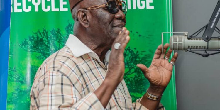Former President of MUSIGA, Alhaji Sidiku Buari at the YFM Accra studio-photo credit: Blvck Ink Studios