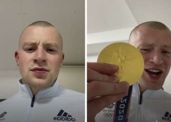 A modern way to celebrate: Swimmer Adam Peaty flashing his gold on TikTok-Photo credit: ADAM PEATY/TIKTOK