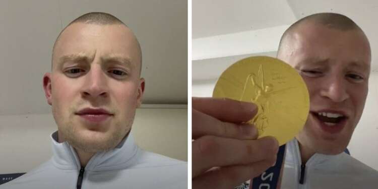 A modern way to celebrate: Swimmer Adam Peaty flashing his gold on TikTok-Photo credit: ADAM PEATY/TIKTOK