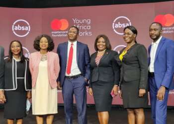 Officials of Absa Bank Ghana and Mastercard Foundation