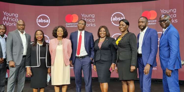 Officials of Absa Bank Ghana and Mastercard Foundation