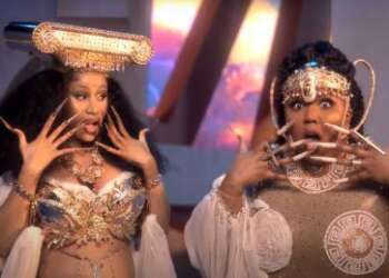 A screengrab from the video of "Rumors."