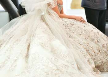 Here’s Jennifer Lopez Wearing The Most Extra Bejeweled Wedding Dress