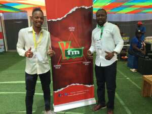 Min. Mohamed Bangura and YFM's Jonny Stone after the interview