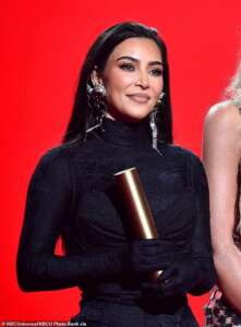Moving on: Kim Kardashian West (seen at the People's Choice Awards in Santa Monica on Sunday) has filed to be legally single and have her maiden name restored as the divorce process from Kanye West rolls on