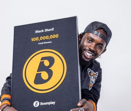 Black Sherif awarded Boomplay Golden Club plaque for 100M+ streams