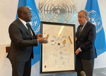 UN Sec-Gen receives Black Stars shirts