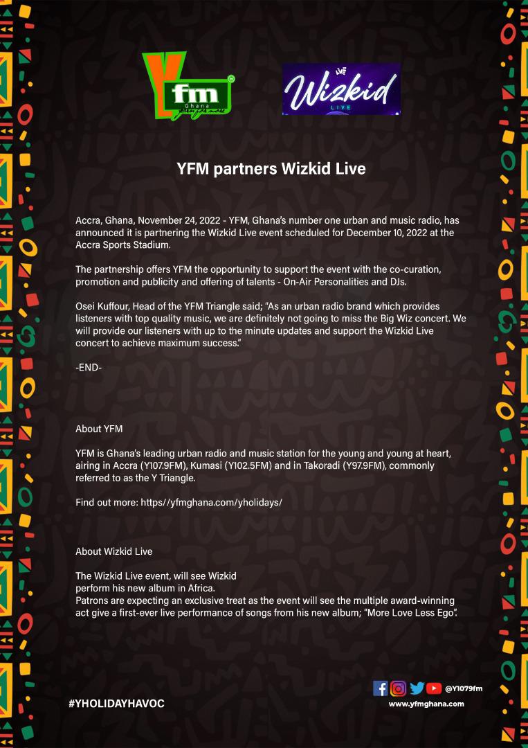 YFM partners Wizkid Live concert