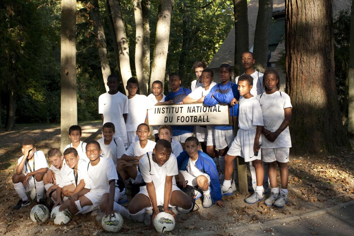 The first-year class of boys born in 1998 at Clairefontaine in 2012