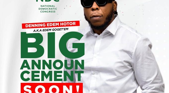 Ghanaian artiste, Edem switches career, set to contest NDC constituency race