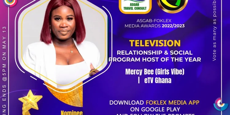 Foklex Media Awards: e.tv Ghana’s Mercy Bee receives ‘Program Host of the Year nominations