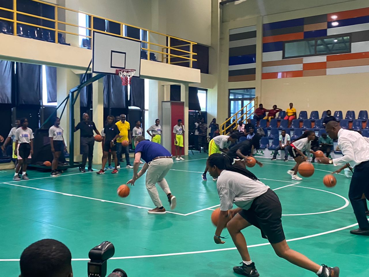 NBA and US Second Gentleman Douglas Emhoff host historic "all-girls" basketball clinic in Ghana