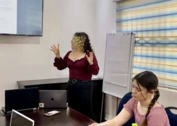 Interns making a presentation to the GMA team