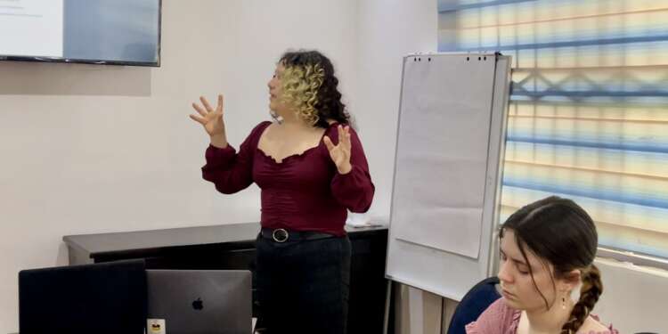 Interns making a presentation to the GMA team