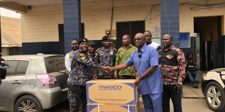 CEO Global Media Alliance donates air- conditioner to Adabraka Police Station