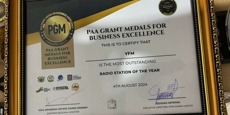 YFM Wins Prestigious Paa Grant Medal for Business Excellence