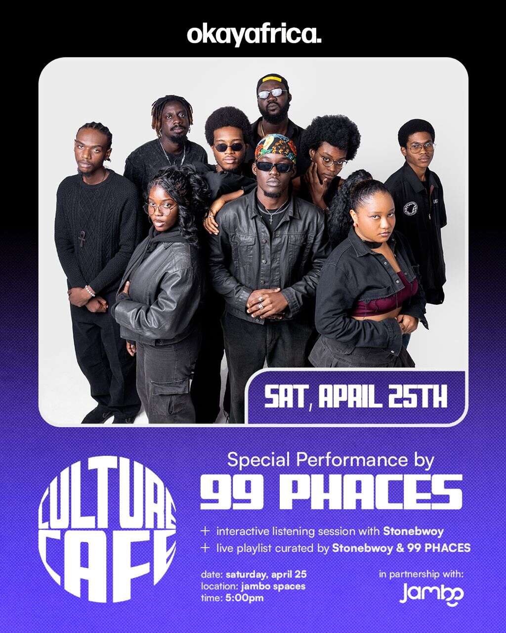 Stonebwoy and 99 PHACES are headlining OkayAfrica's Culture Café in Accra this April