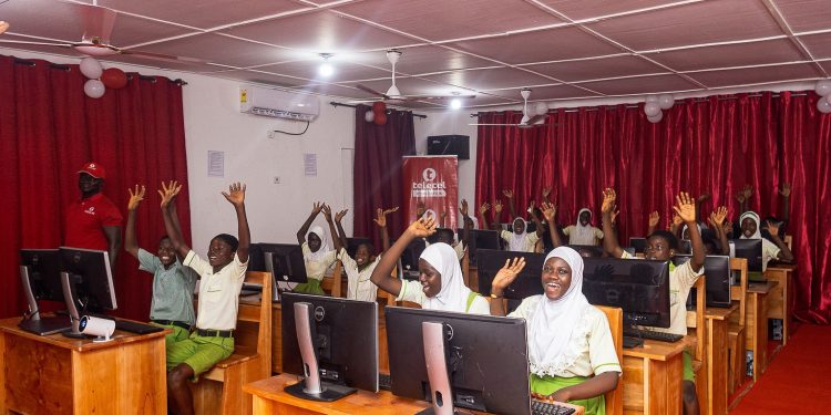 Telecel Ghana employees hand over renovated IT centre to Achiase District
