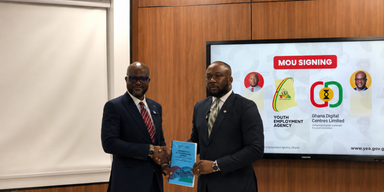 Ghana Digital Centres, YEA sign MOU geared towards opportunities for 2,000 Ghanaian youth in tech