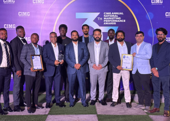 Representatives celebrate Ginny Rice’s Above-the-Line Campaign of the Year 2025 award at the 37th CIMG Annual National Marketing Performance Awards in Accra.